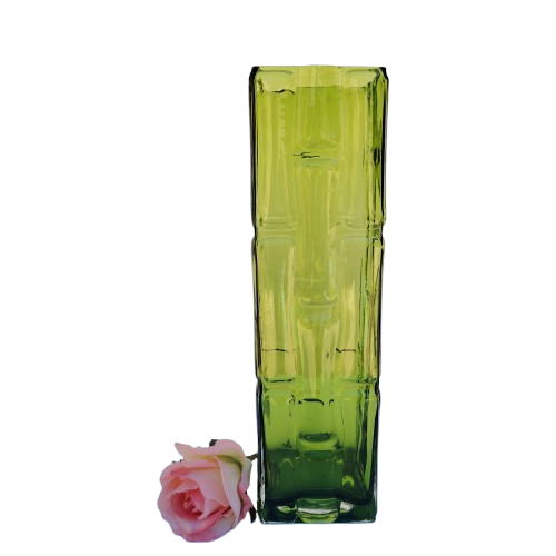 Lovely Stylish Swedish Retro Green Colored Glass Vase