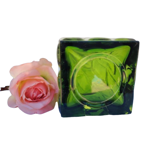 Lovely Stylish Swedish Retro Green Colored Glass Vase