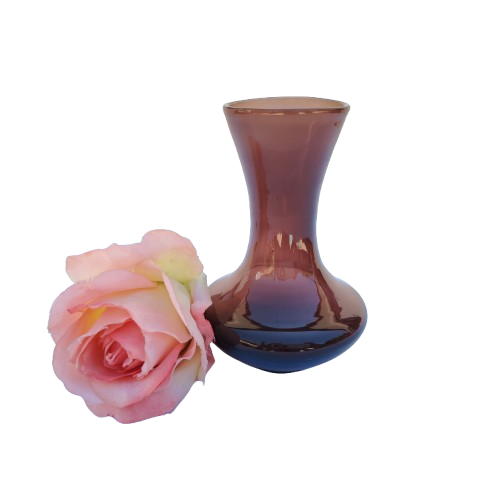 Smokey Brown Glass Flower Vase