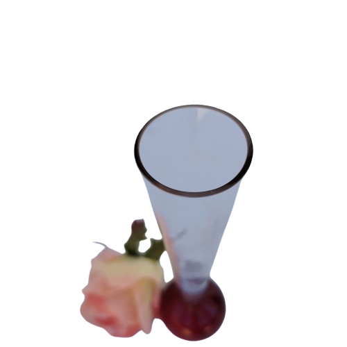 Murano Bud Vase Red Glass Controlled Bubbles