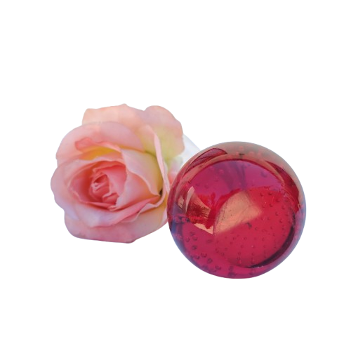 Murano Bud Vase Red Glass Controlled Bubbles