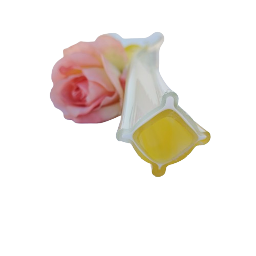 Murano Hand Blown White and Yellow Art Glass Tall Vase
