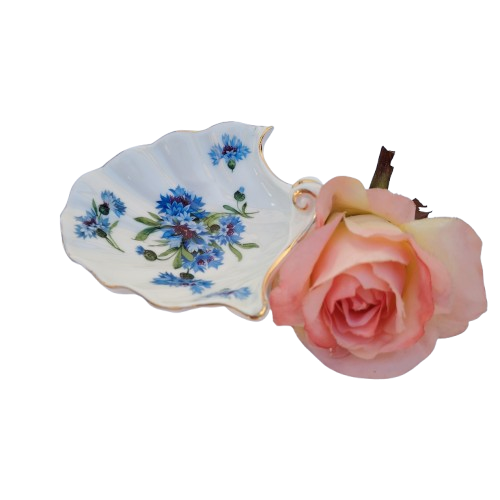 Hammersley Bone China Blue Cornflower Shell Shaped Dish