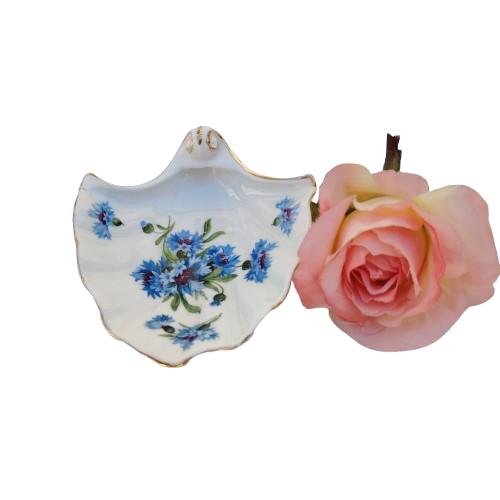 Hammersley Bone China Blue Cornflower Shell Shaped Dish