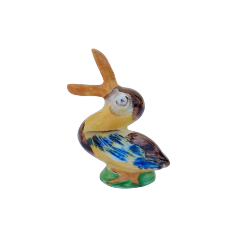 Vintage Colourful Pelican Porcelain Bird