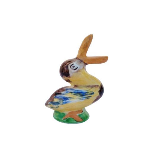 Vintage Colourful Pelican Porcelain Bird