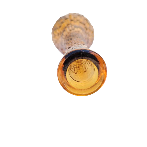 Empoli Italian Vintage Amber Wax Drip Bamboo Glass Decanter Genie Bottle