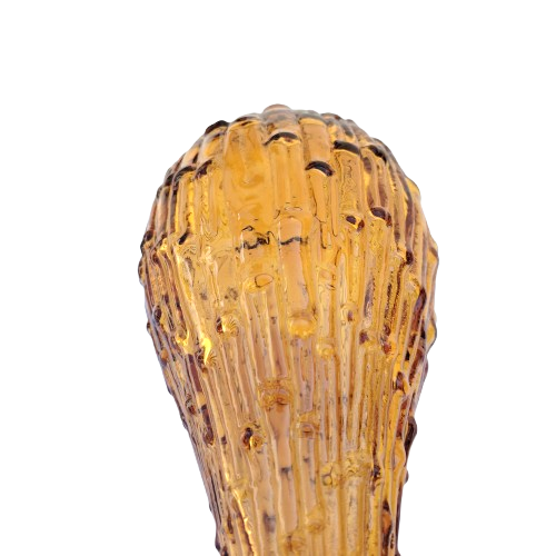 Empoli Italian Vintage Amber Wax Drip Bamboo Glass Decanter Genie Bottle