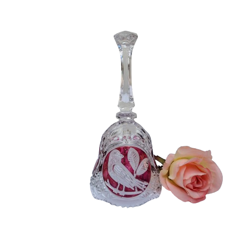 Hofbauer Byrdes Collection German Ruby Red Large Crystal Glass Bell