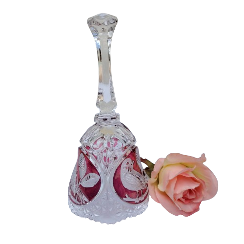 Hofbauer Byrdes Collection German Ruby Red Large Crystal Glass Bell