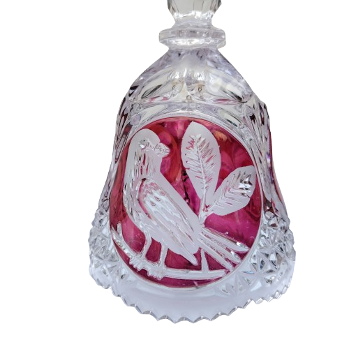 Hofbauer Byrdes Collection German Ruby Red Large Crystal Glass Bell