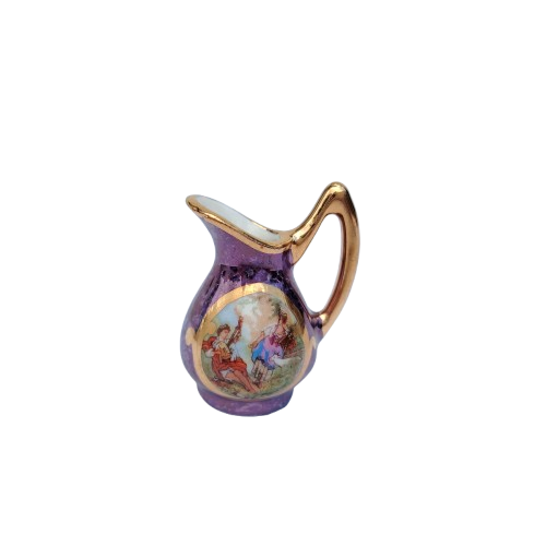 Limoges Fragonard Porcelain Gold Trimmed Miniature Bowl
