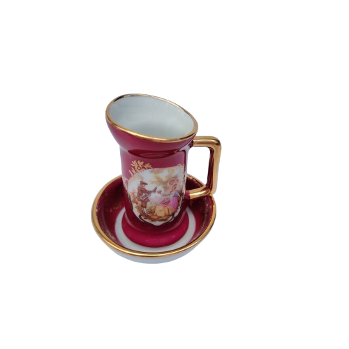 Limoges Fragonard Porcelain Gold Trimmed Miniature Jug and bowl