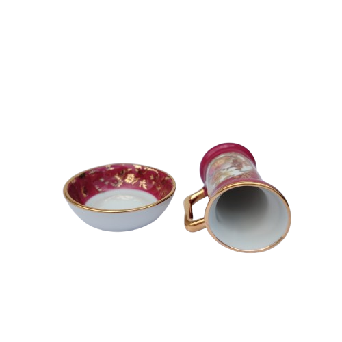 Limoges Fragonard Porcelain Gold Trimmed Miniature Jug and bowl