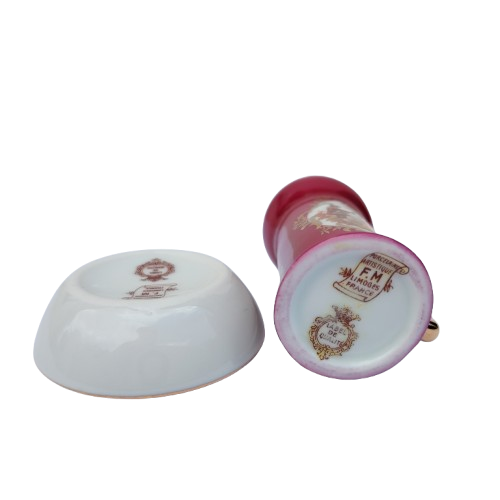 Limoges Fragonard Porcelain Gold Trimmed Miniature Jug and bowl