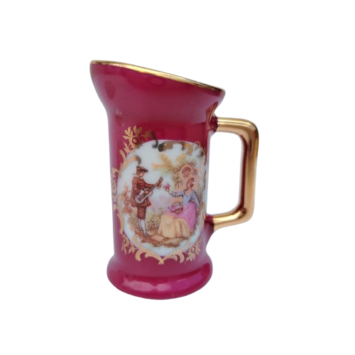 Limoges Fragonard Porcelain Gold Trimmed Miniature Jug and bowl