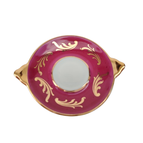 Limoges Fragonard Porcelain Gold Trimmed Miniature Soup Tureen on Plate