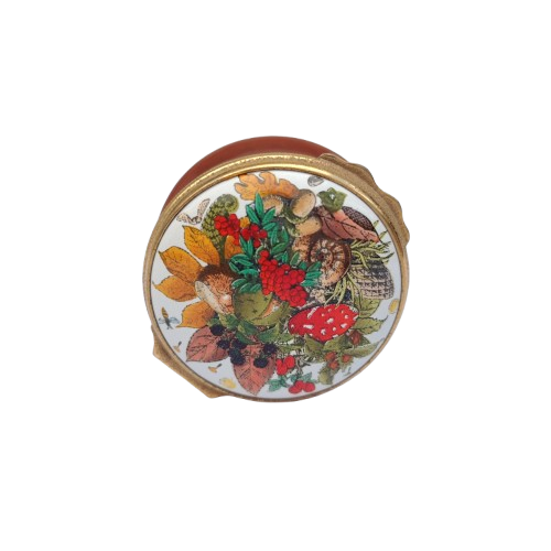 Halcyon Days Enamels Trinket Box Squirrel Nuts and Fruit