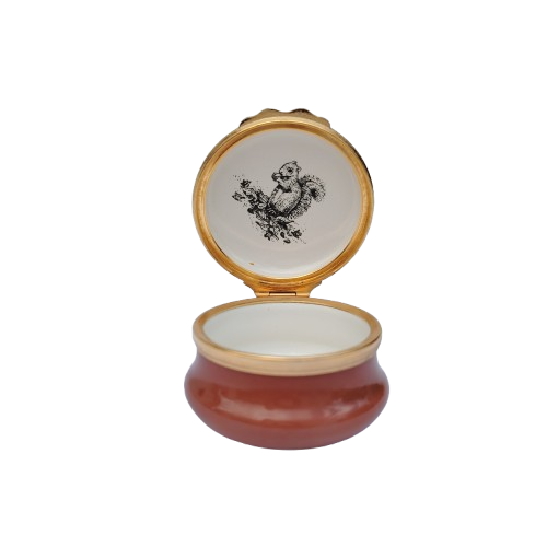 Halcyon Days Enamels Trinket Box Squirrel Nuts and Fruit