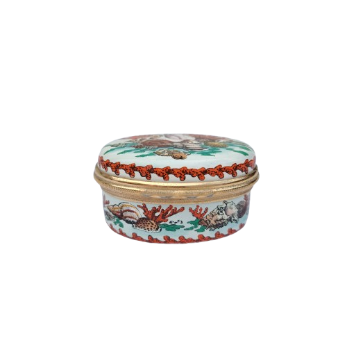 Halcyon Days Enamels Trinket Box Squirrel Nuts and Fruit