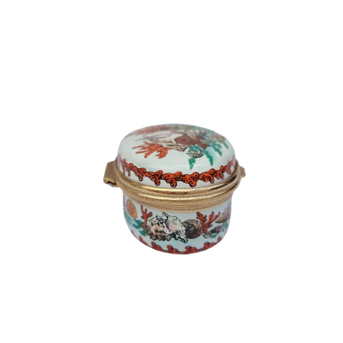Halcyon Days Enamels Trinket Box Squirrel Nuts and Fruit
