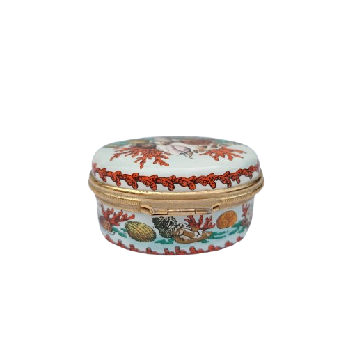 Halcyon Days Enamels Trinket Box Squirrel Nuts and Fruit