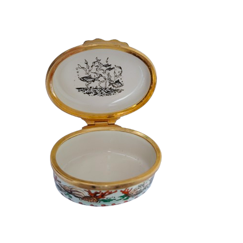 Halcyon Days Enamels Trinket Box Squirrel Nuts and Fruit