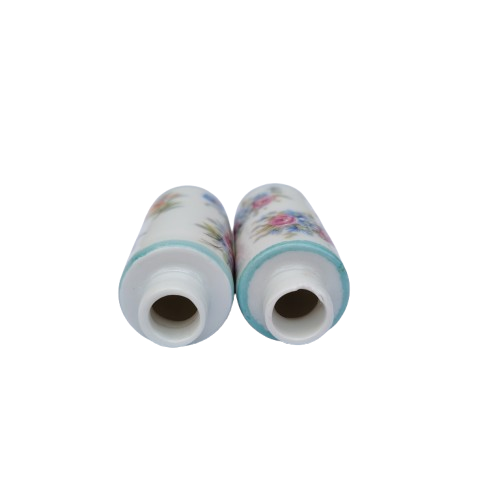 Pair of Porcelain Miniature Pots with Flowers