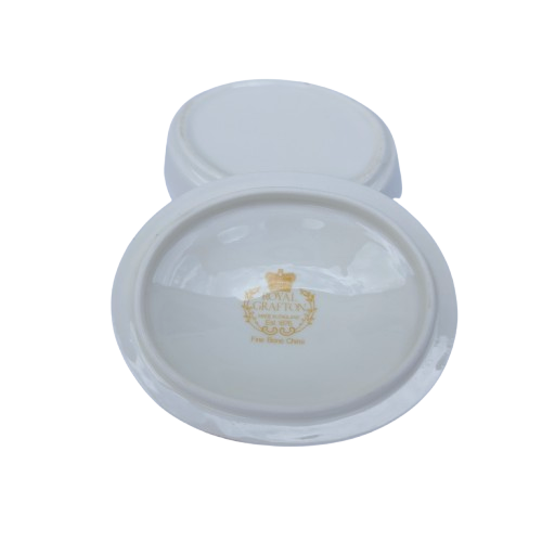 Royal Grafton Oval Porcelain Lidded Trinket Box Butterfly