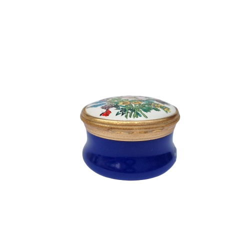 Halcyon Days Enamels Trinket Box Wild Flowers Poppies Butterflies
