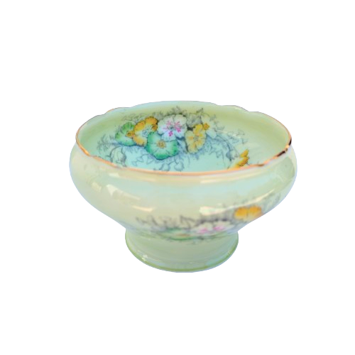 Aynsley Pale Green with Flowers Gold Trim Tea Set