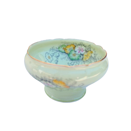 Aynsley Pale Green with Flowers Gold Trim Tea Set
