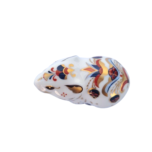 Royal Crown Derby Bank Vole Paperweight Gold Stopper