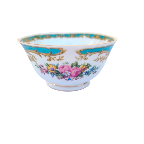 Tuscan Naples Turquoise Gold Trim Duo's & Sugar Bowl