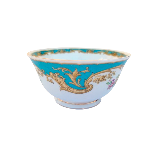 Tuscan Naples Turquoise Gold Trim Duo's & Sugar Bowl