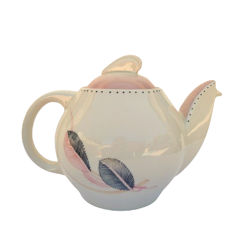 Susie Cooper Tea for Three Tea Set Pink Feathers