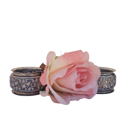 Pair of Silver Metal Serviette Napkin Rings