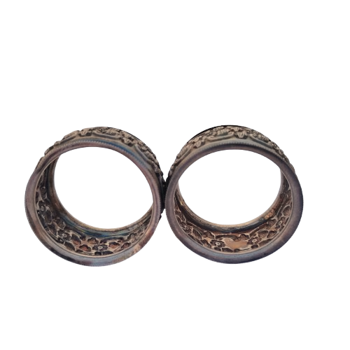 Pair of Silver Metal Serviette Napkin Rings