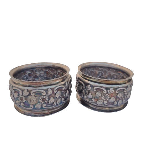 Pair of Silver Metal Serviette Napkin Rings