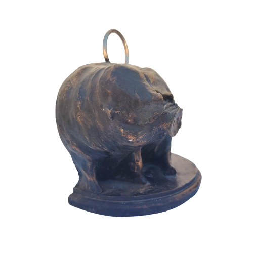 Heavy Bronze Look Pig Doorstop,