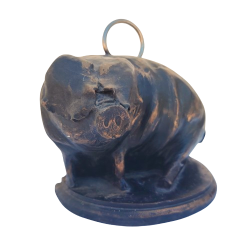 Heavy Bronze Look Pig Doorstop,