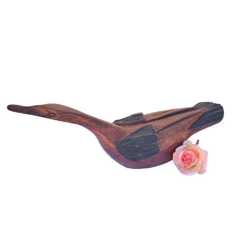 Large and Heavy solid Wooden Duck Goose Doorstop