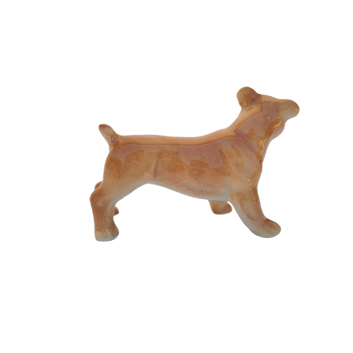 Sweet Porcelain Tan Dog Figurine
