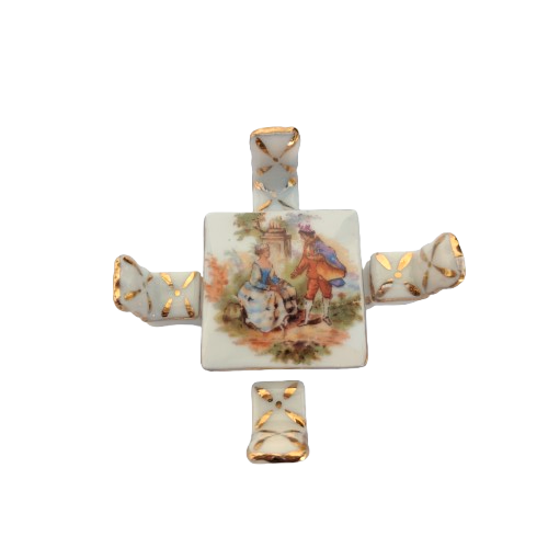 Limoges Porcelain Miniature Table and Chairs