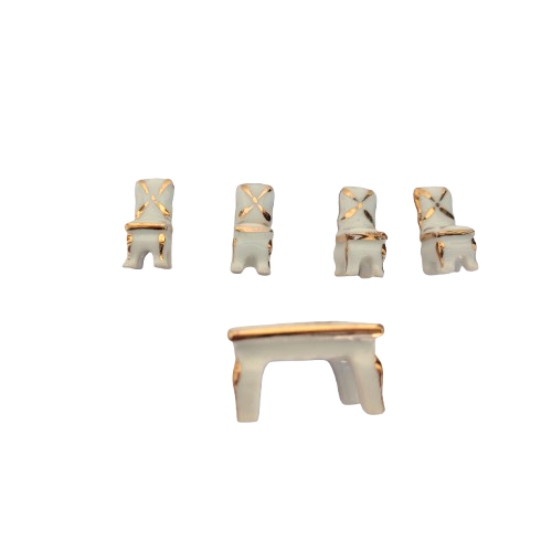 Limoges Porcelain Miniature Table and Chairs