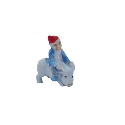 Wade Whimsies Irish Pottery Lucky Leprechaun Red Hat Riding a Pig