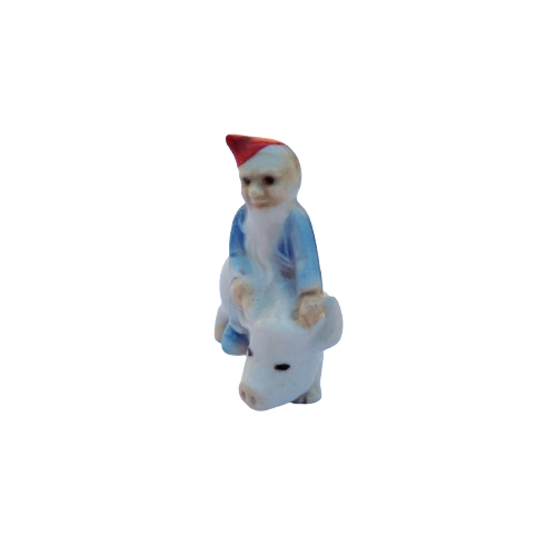 Wade Whimsies Irish Pottery Lucky Leprechaun Red Hat Riding a Pig