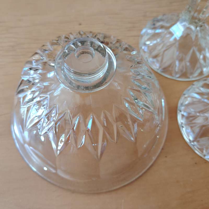 Vintage Clear Pressed Glass Footed Candy Dishes