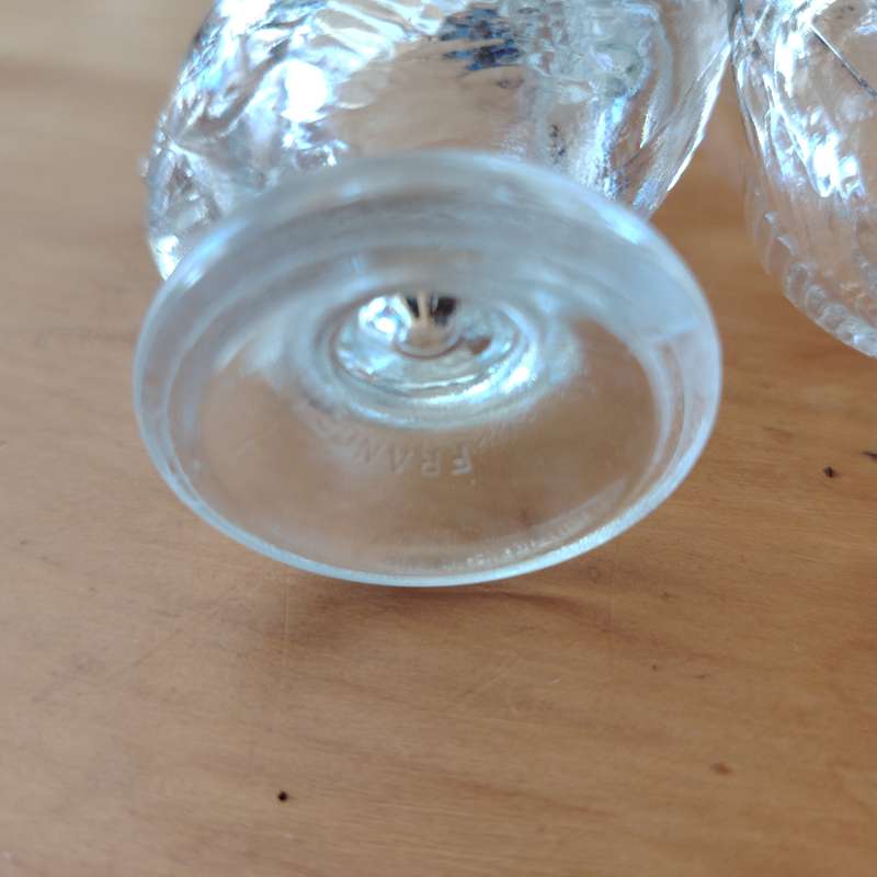 Vintage Pair Luminarc France Clear Glass Egg Cups Hen