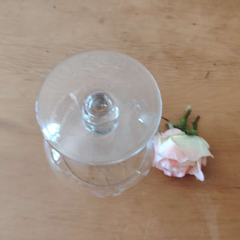 Vintage Crystal Etched Pedestal Candy Dish